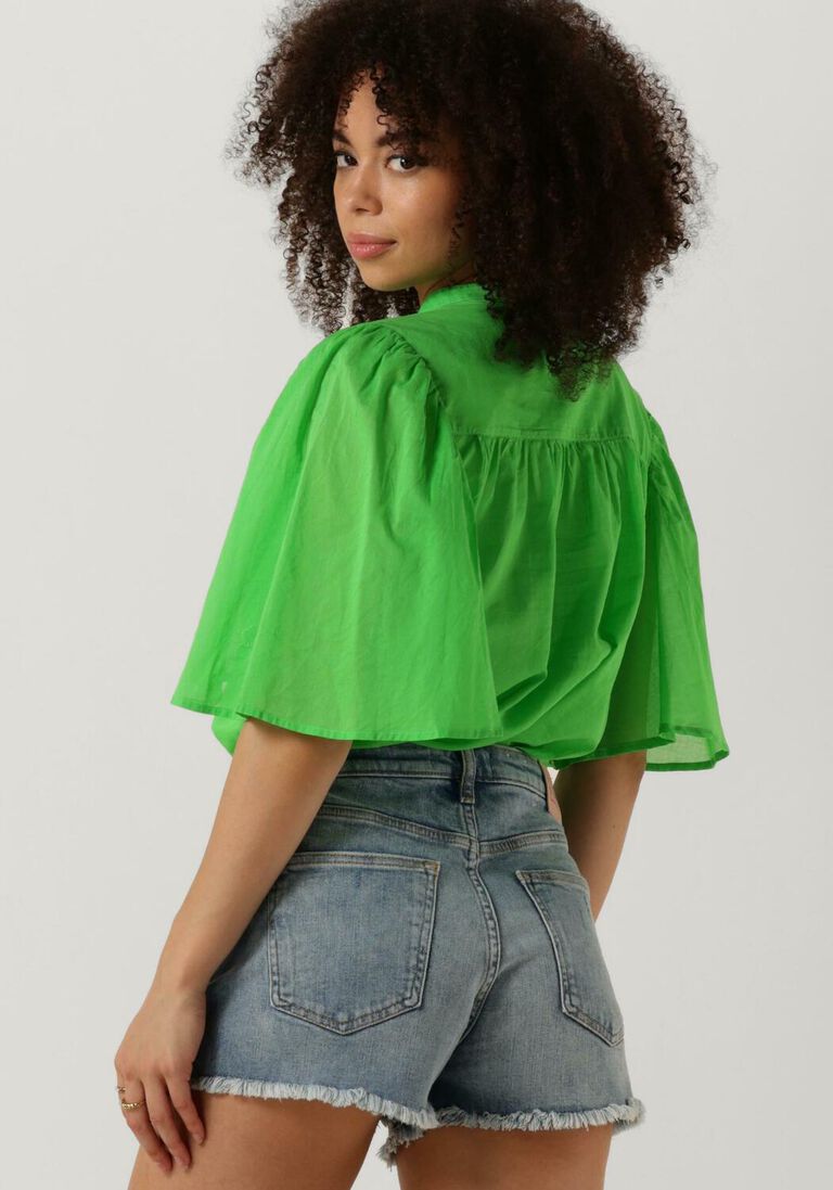SCOTCH & SODA groene scotch & soda blouse flutter sleve shirt