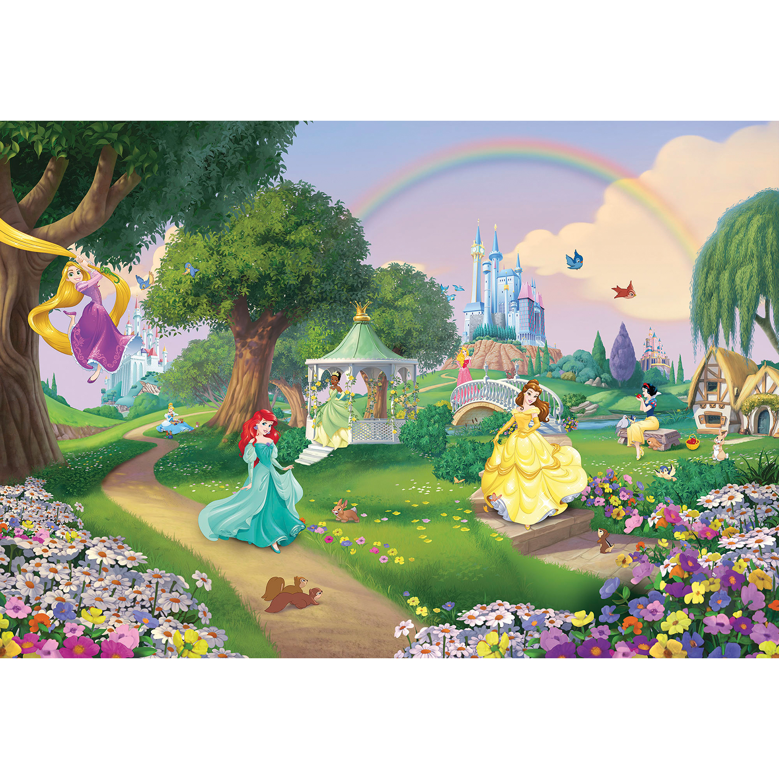 Papier-Fototapete DISNEY PRINCESS RAINBOW - bunt - 368x254 cm