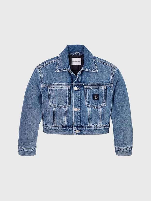 Jaqueta jeans de corte a laser com modelagem relaxada