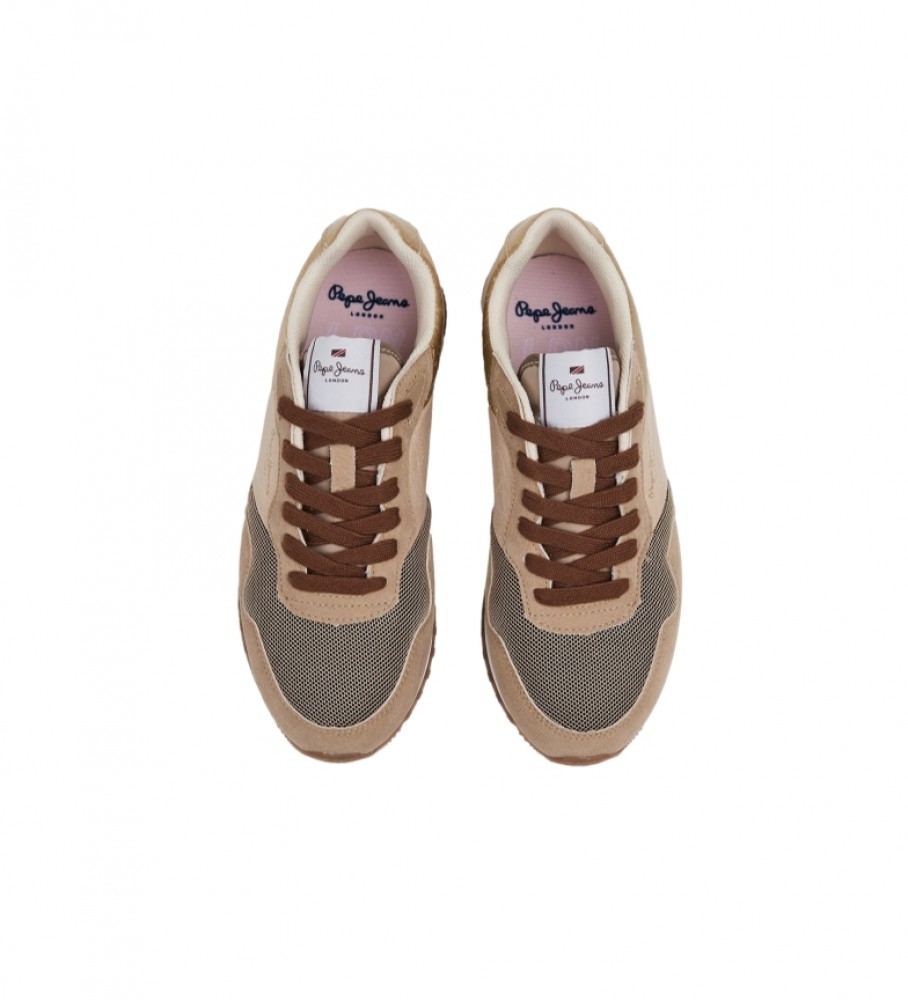 Tênis Pepe Jeans London W em couro bege