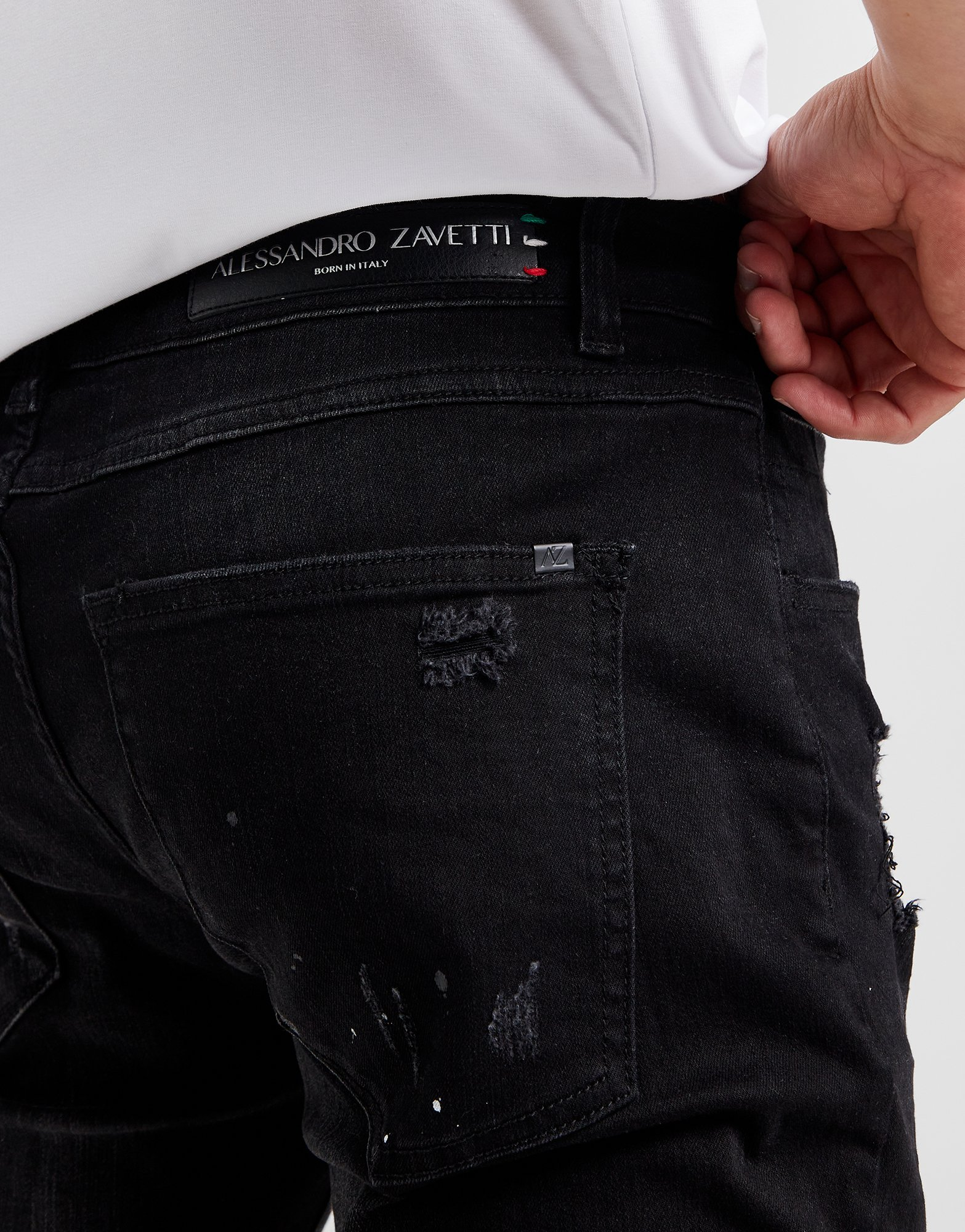 Alessandro Zavetti Jean Rinalo Stud Denim Homme
