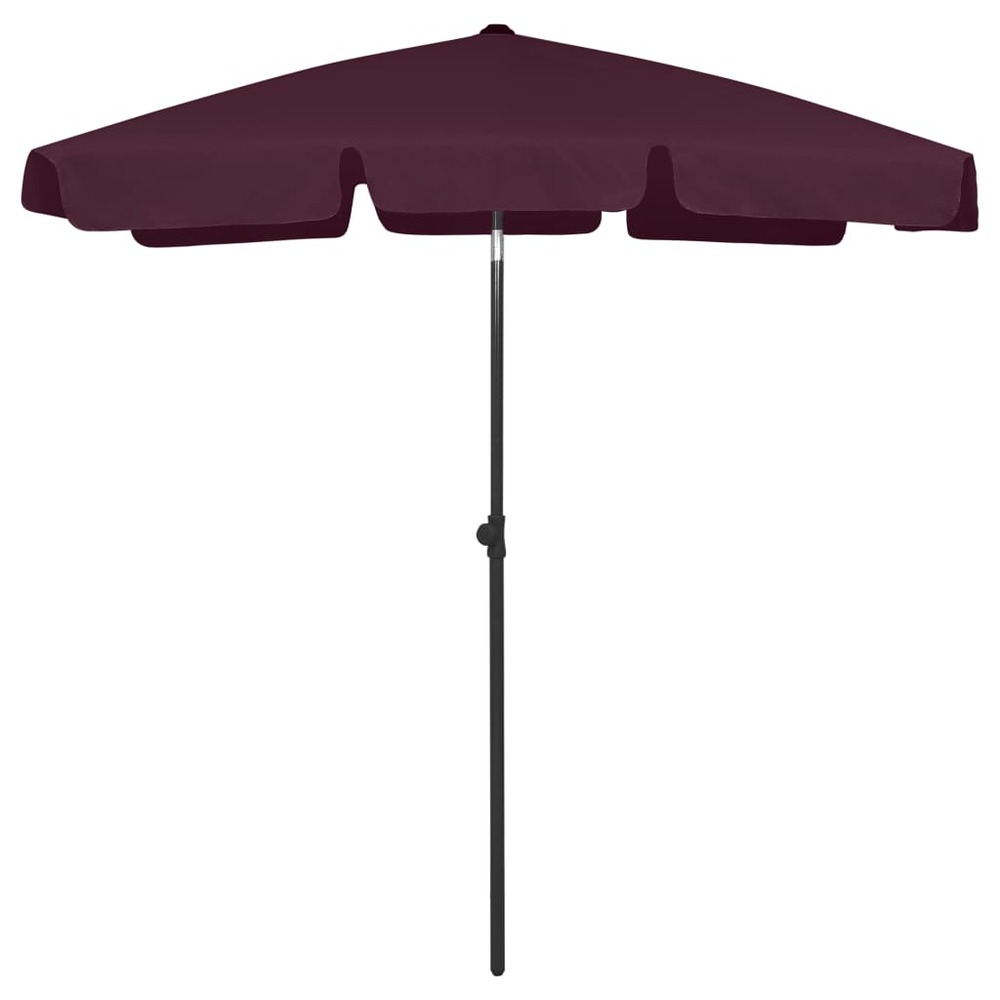Parasol de plage rouge 180 x 120 cm bordeaux