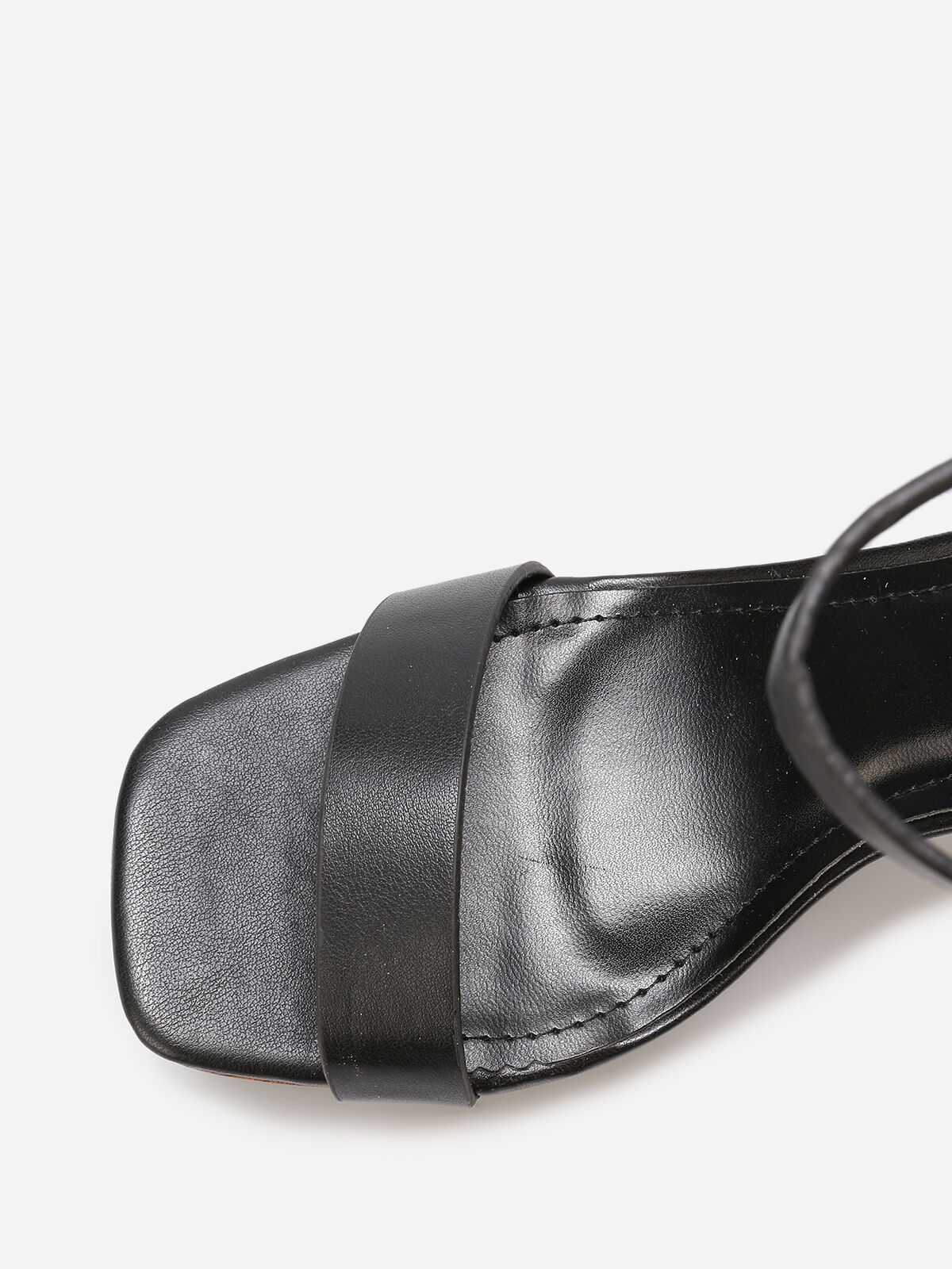 Sandales à plateforme et talon effet bois- Noir