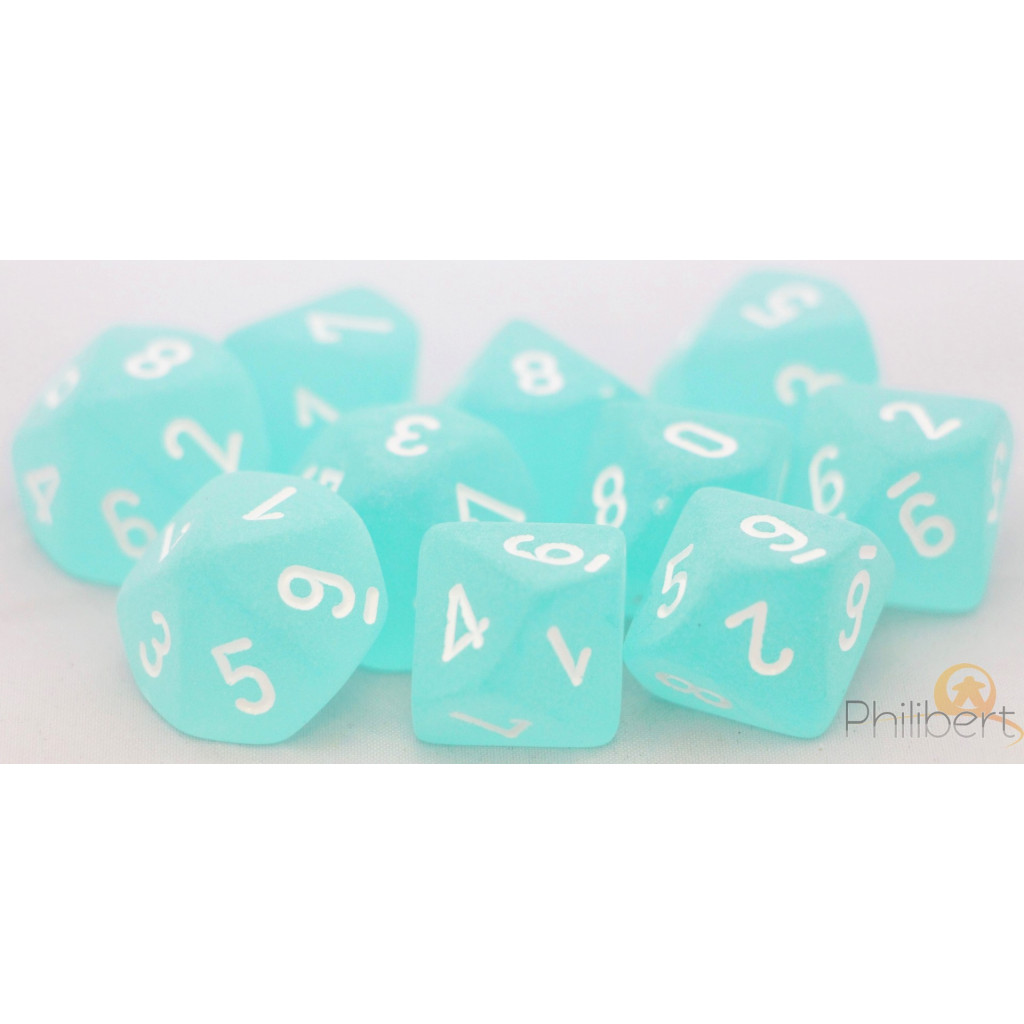Set de 10 Dés 10 Faces Chessex : Frosted