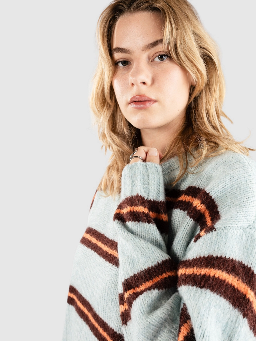 Vans Suzie Stripe Crew Pullover gray mist