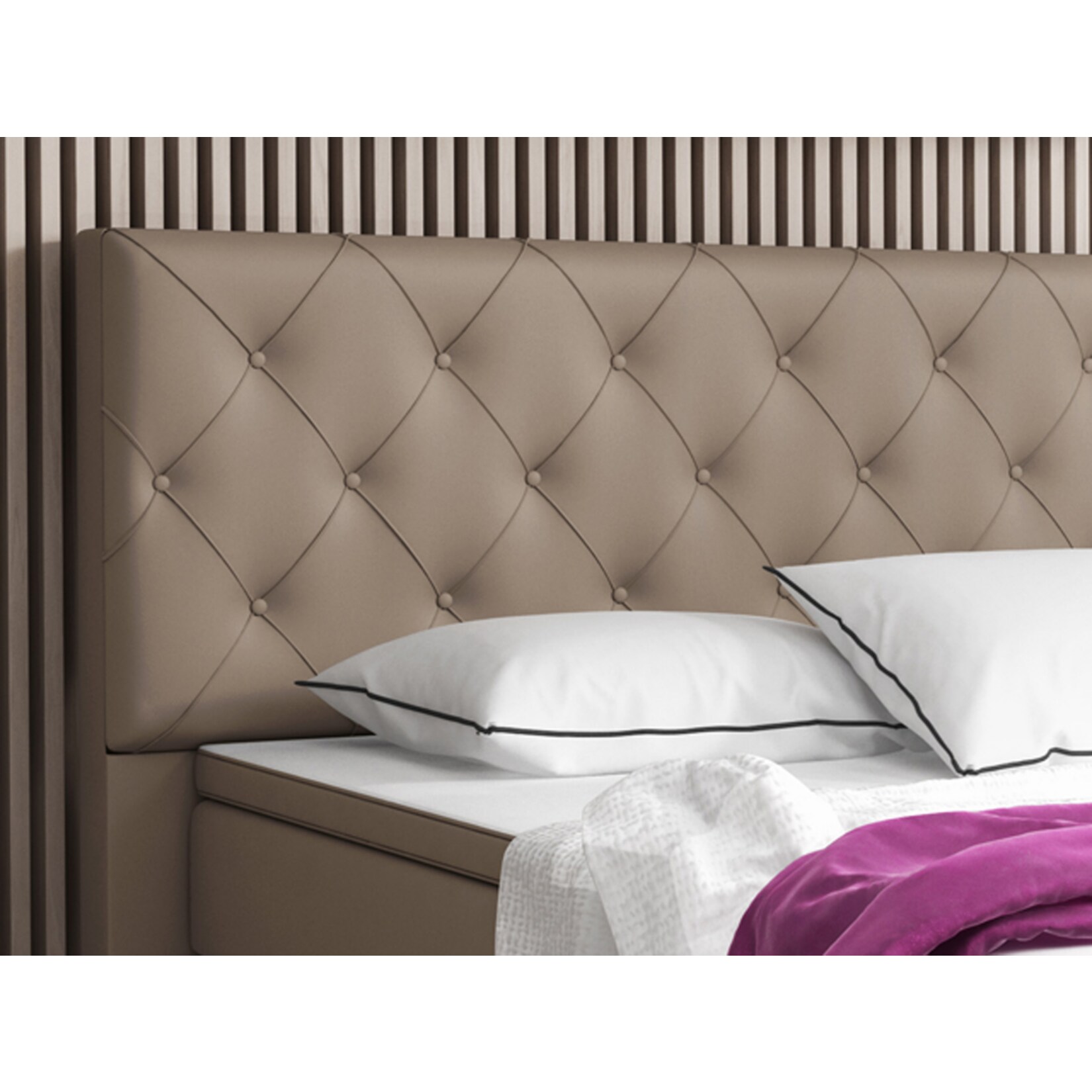 Inter Handels Boxspringbett Turin 180x200 cm muddy
