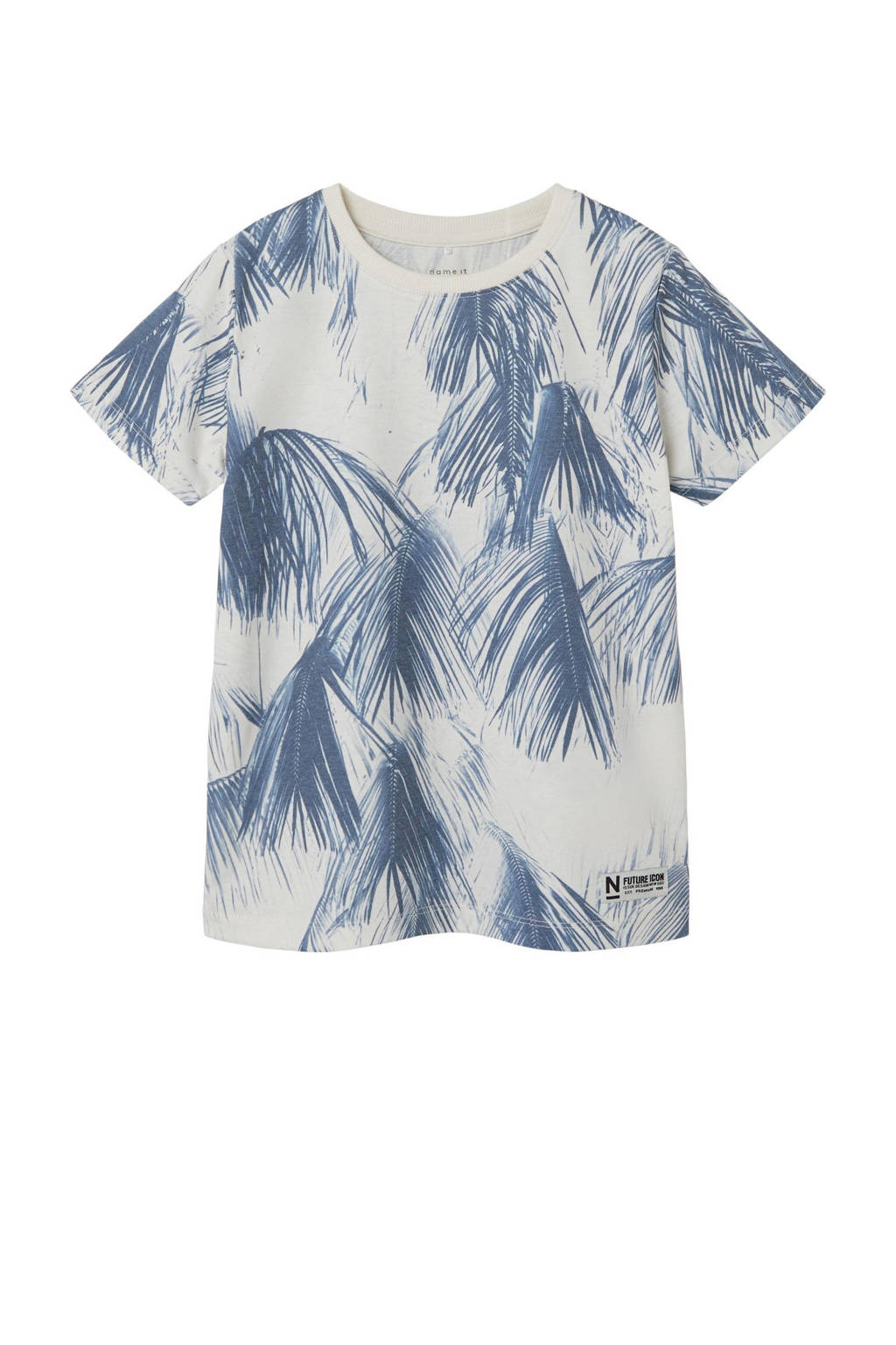 NAME IT T-shirt NKMFILES met all over print blauw/ecru