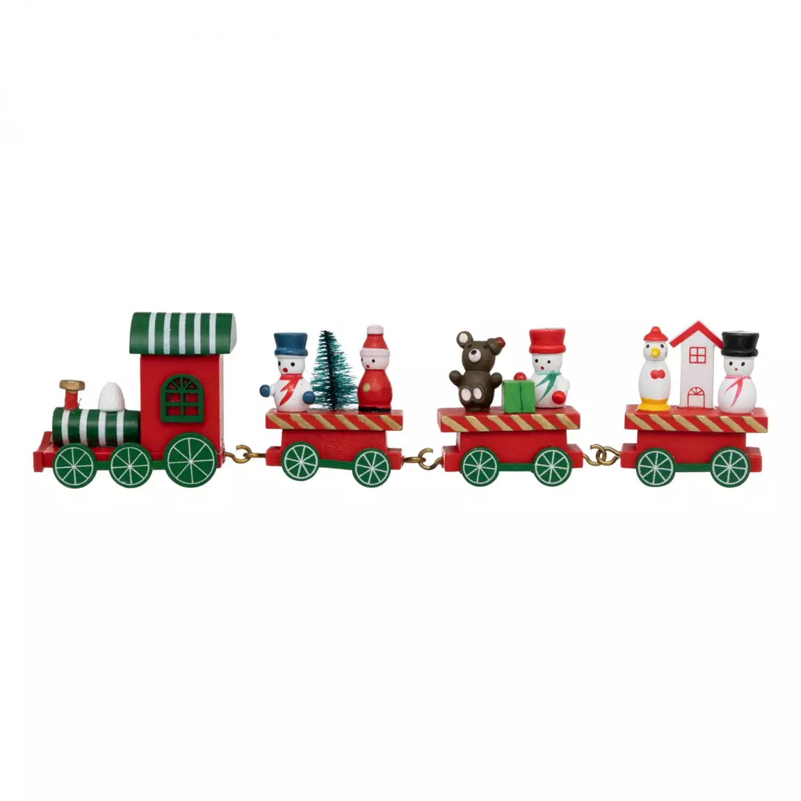 Train décoratif en bois (22 cm) Farandole de Noël