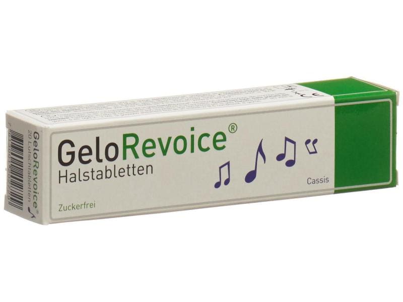 GeloRevoice Halstabletten Cassis-Menthol 20 Stück Lutschtabletten empfohlen bei Hustenreiz und Heiserkeit