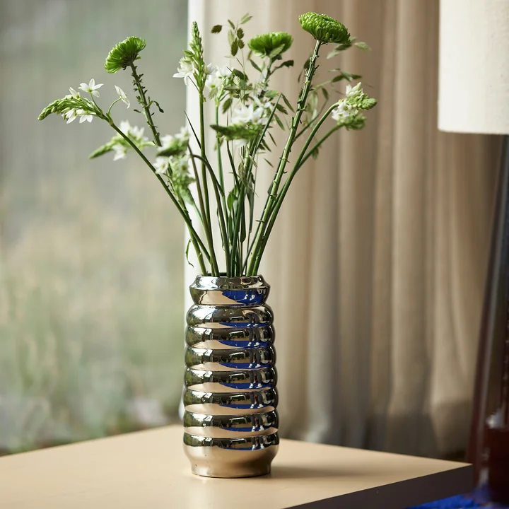 HKliving - Keramik Vase, L, espresso