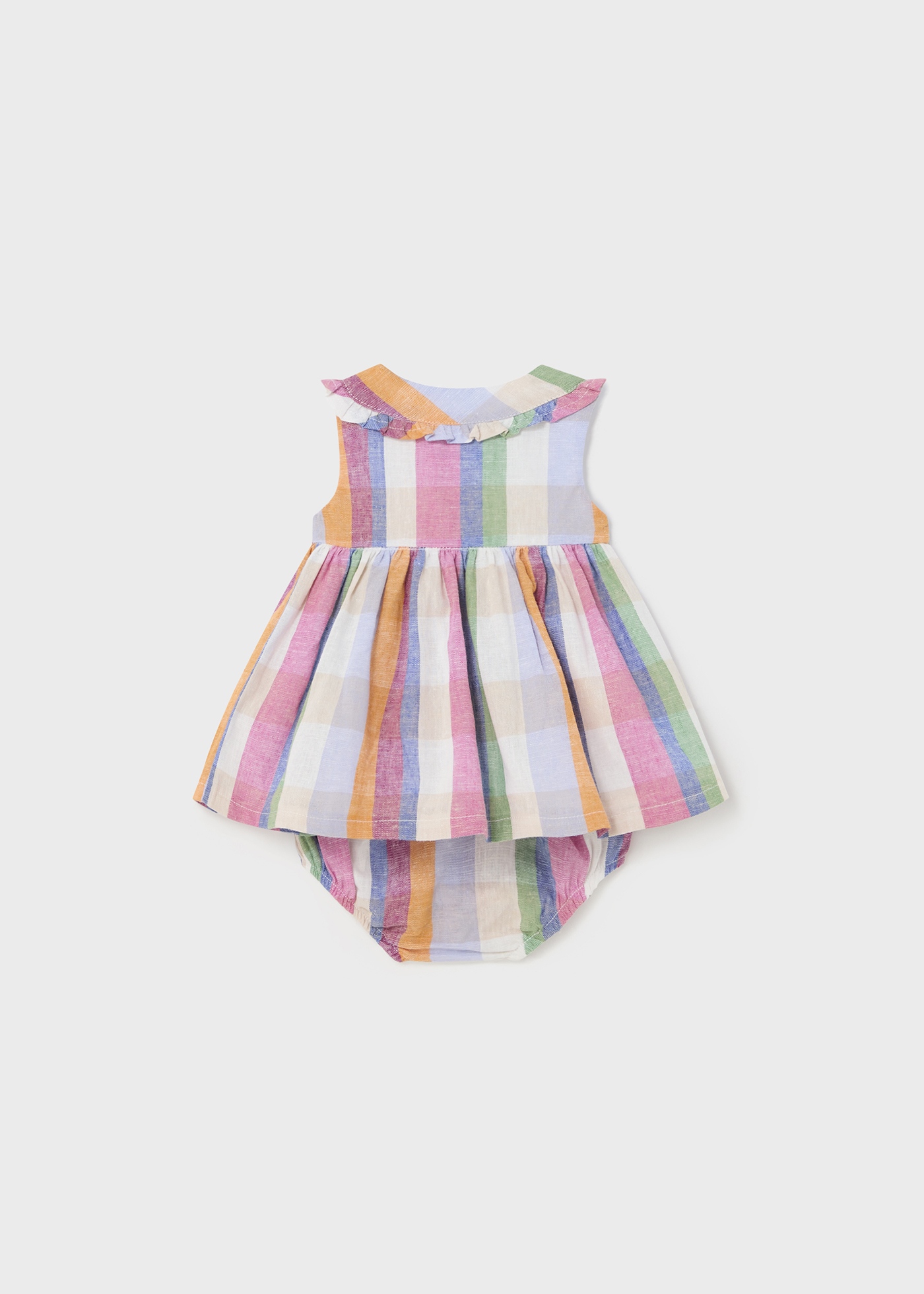 Vestido xadrez Better Cotton Juicy para recém-nascidos com capa para fralda