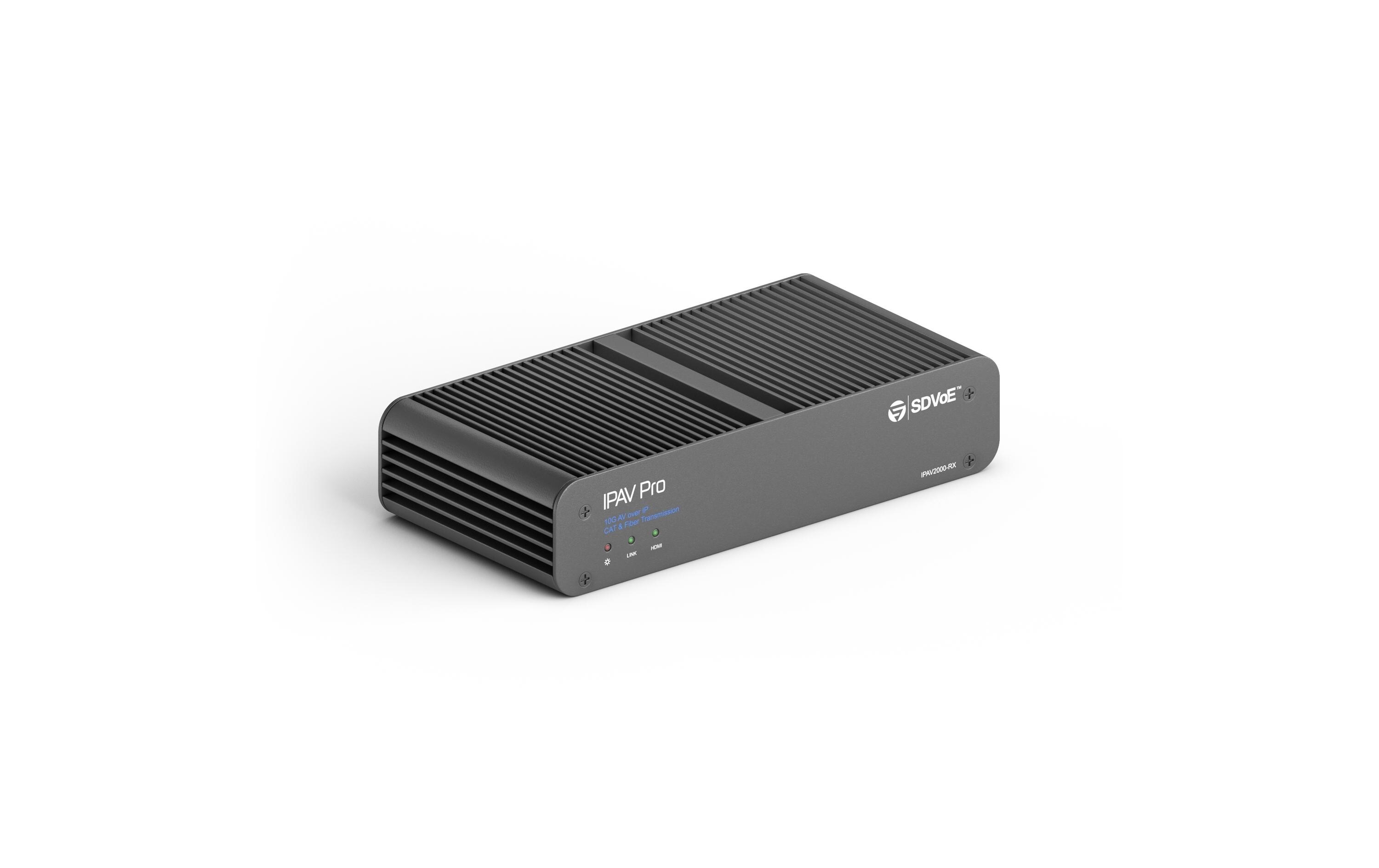 IP Receiver IPAV2000-RX 10G CAT/Glasfaser, SDVoE<br>AV over IP Receiver, Standardgehäuse
