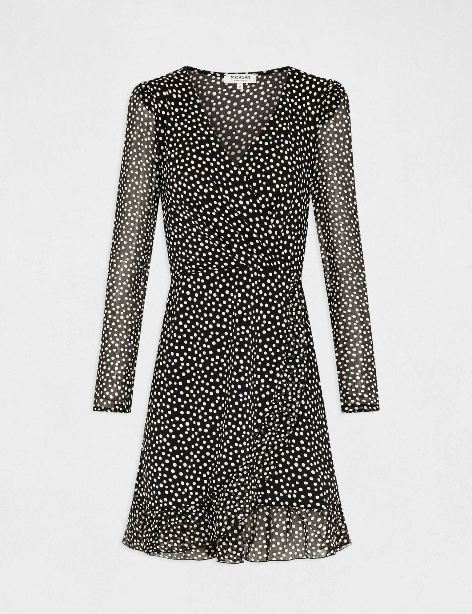 Robe portefeuille imprimé pois multico femme - multico