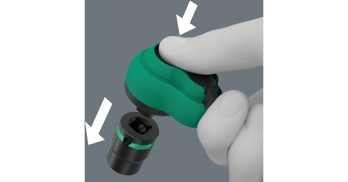 Wera8010 B Zyklop Comfort ratel  (Zwart/groen, met omschakelpal en 3/8