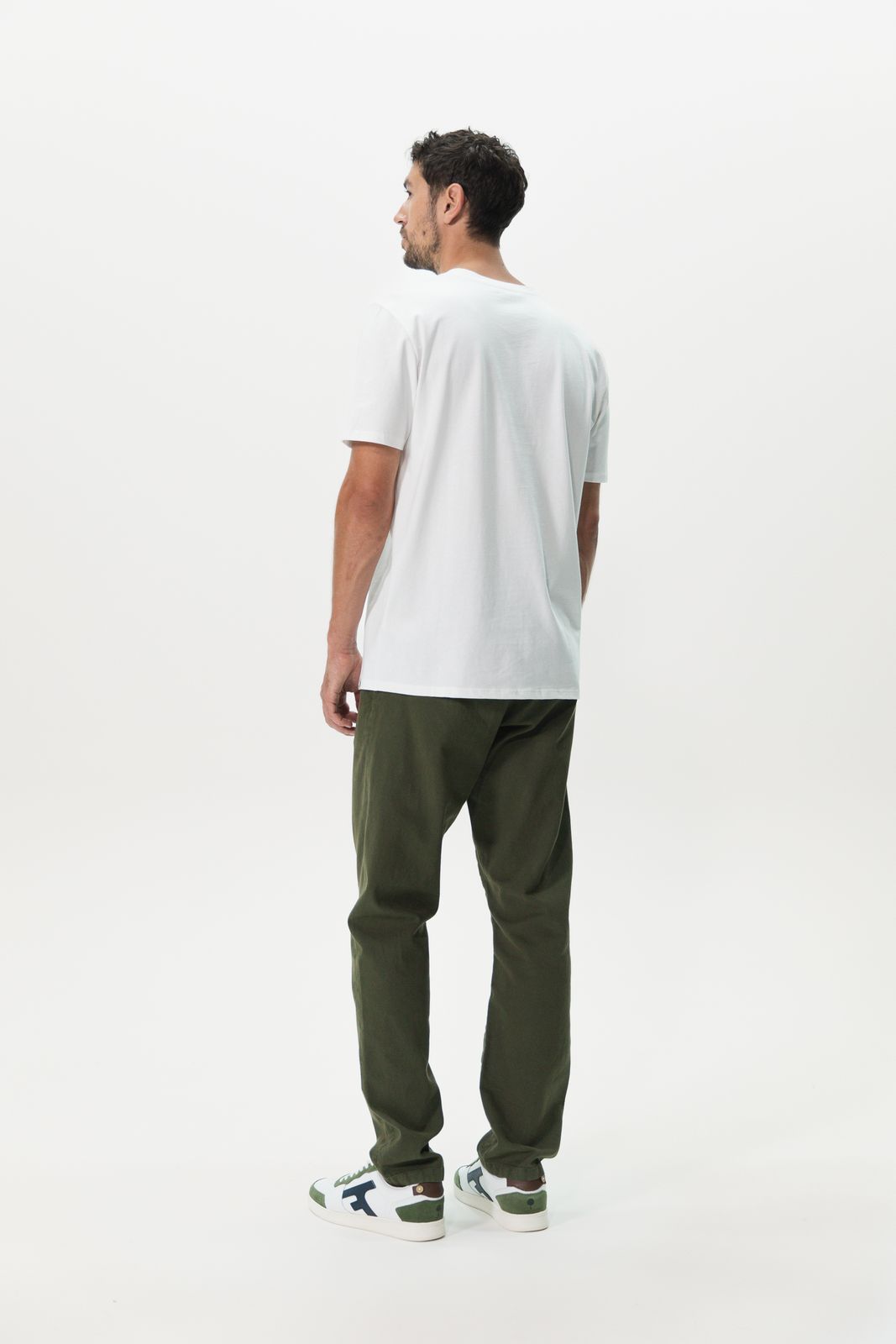 Donkergroene katoenen chino