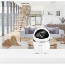 Caméra IP Smart Wi-Fi, compatible Tuya, blanc