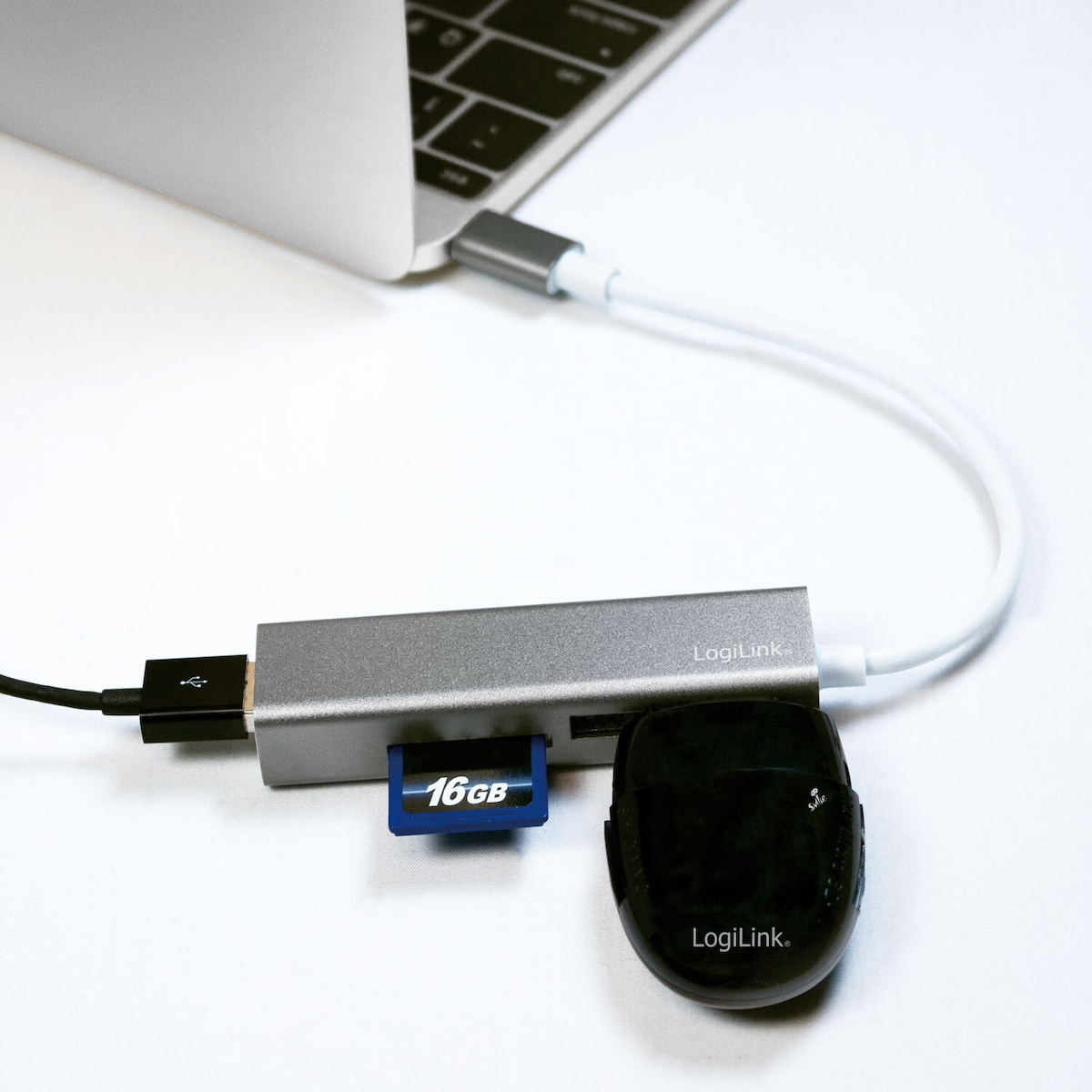 USB-C Hub 3 port + minnekortleser