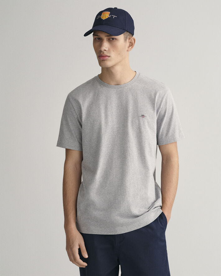 Gant REG SHIELD SS T-SHIRT Grey melange