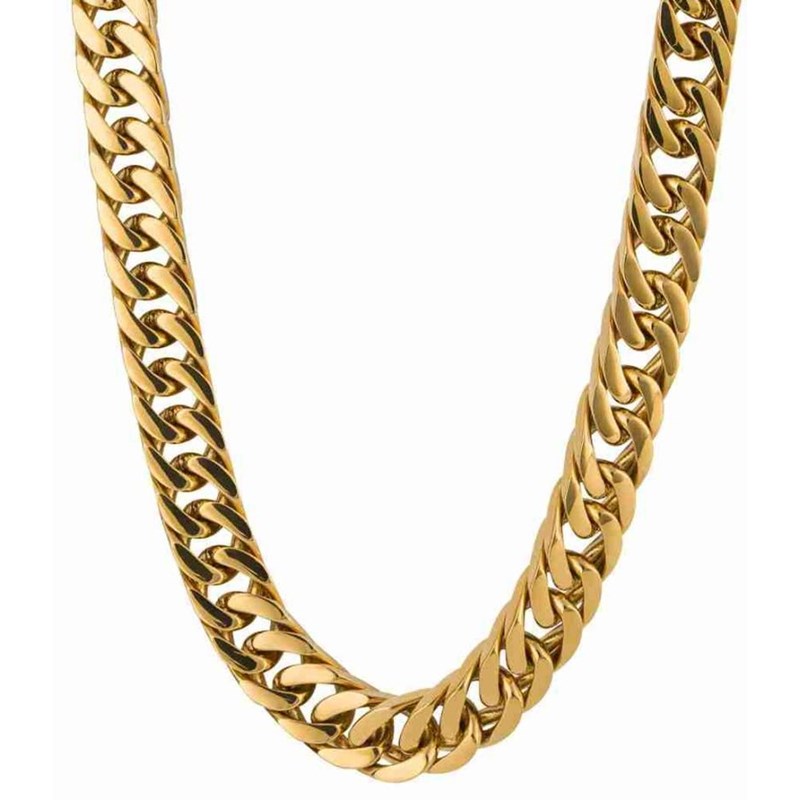 Collier chaine plaqué or en acier inoxydable