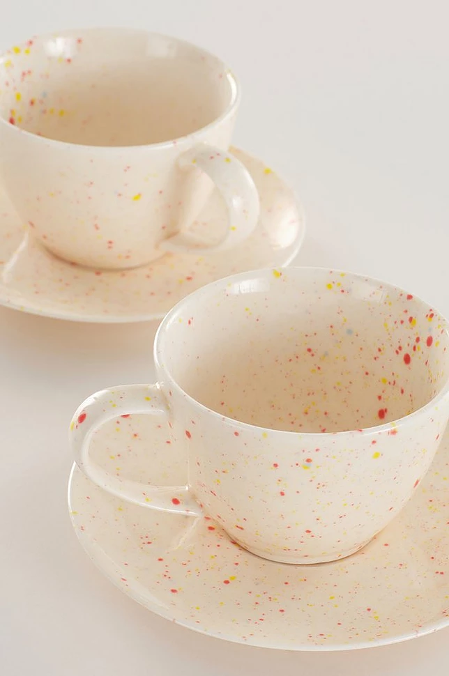 SPRINKLE kopp med koppeskål 2-pakke
