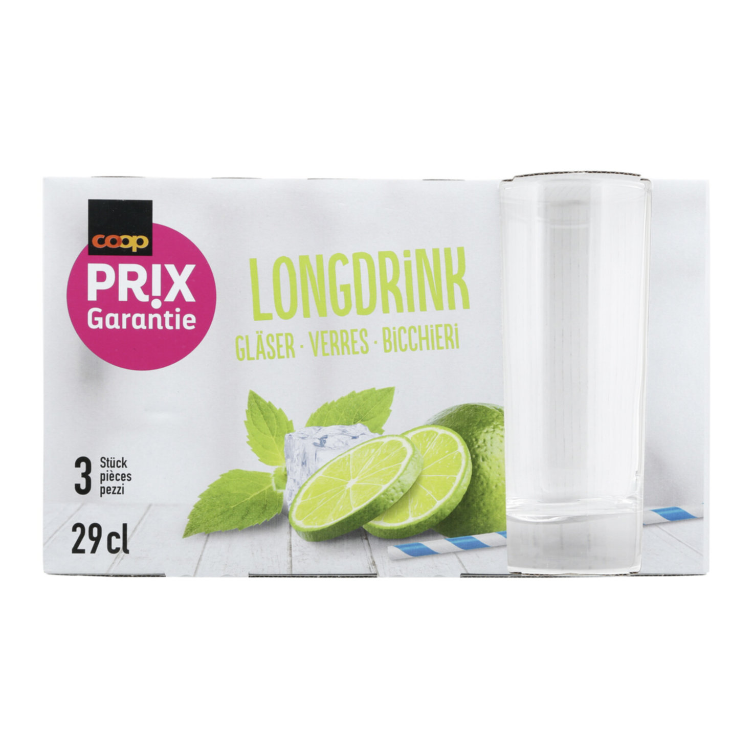 Prix Garantie Longdrink Gläser 29cl 3 Stück