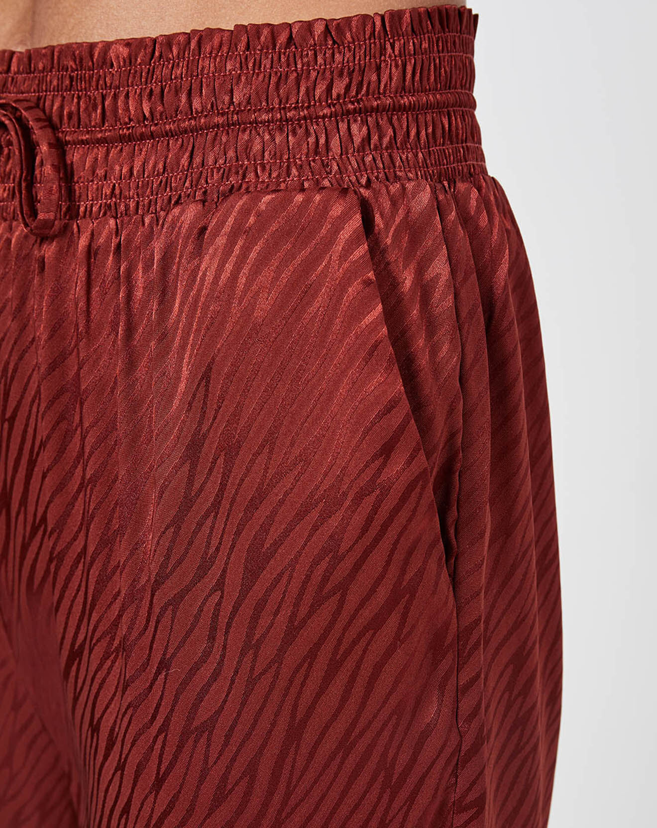 See u Soon Pantalon satiné Daphné imprimé ton sur ton brique