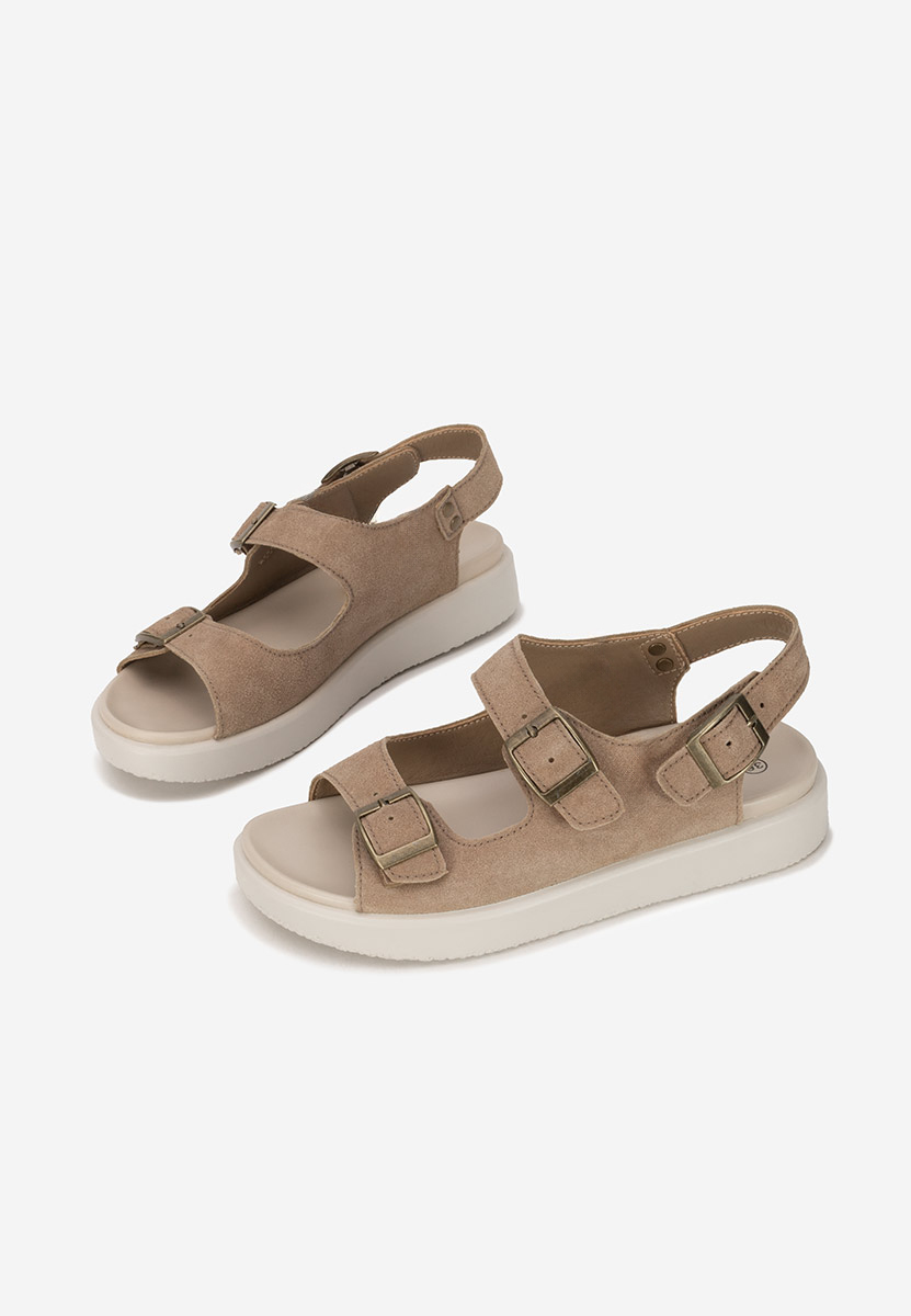 Sandales en cuir femme kaki Herea