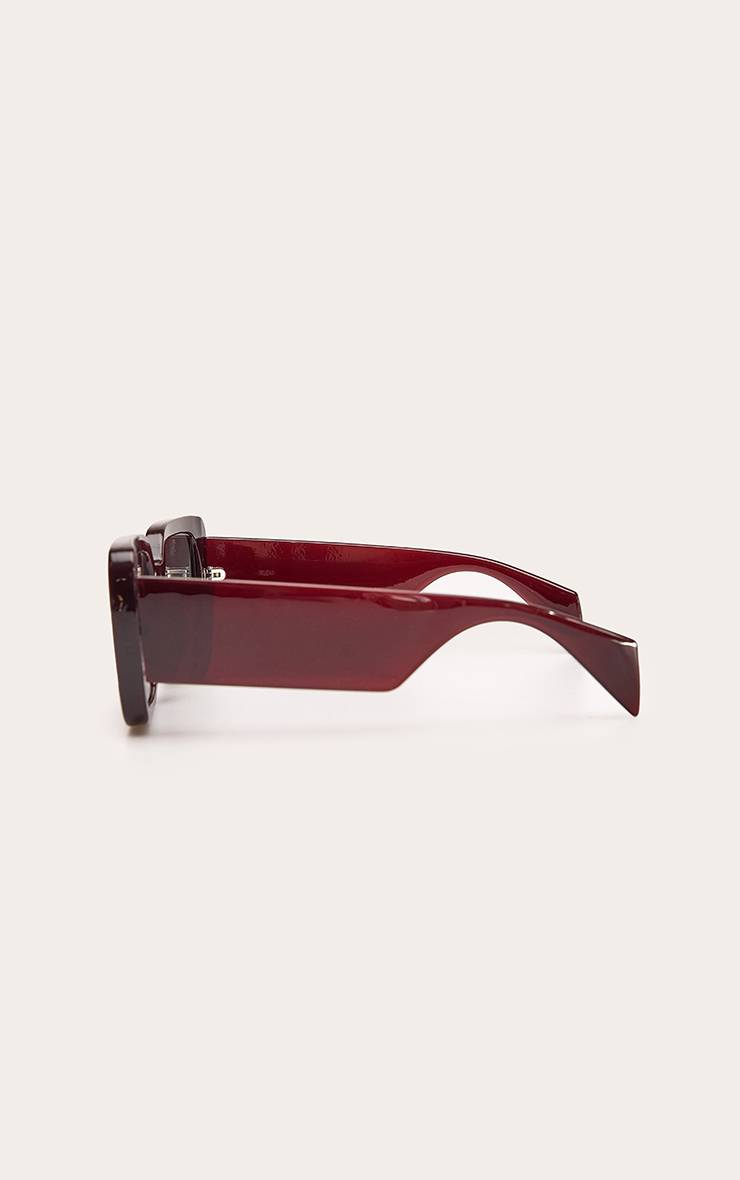Chocolate Plum Lunettes De Soleil Carrées À Monture Épaisse