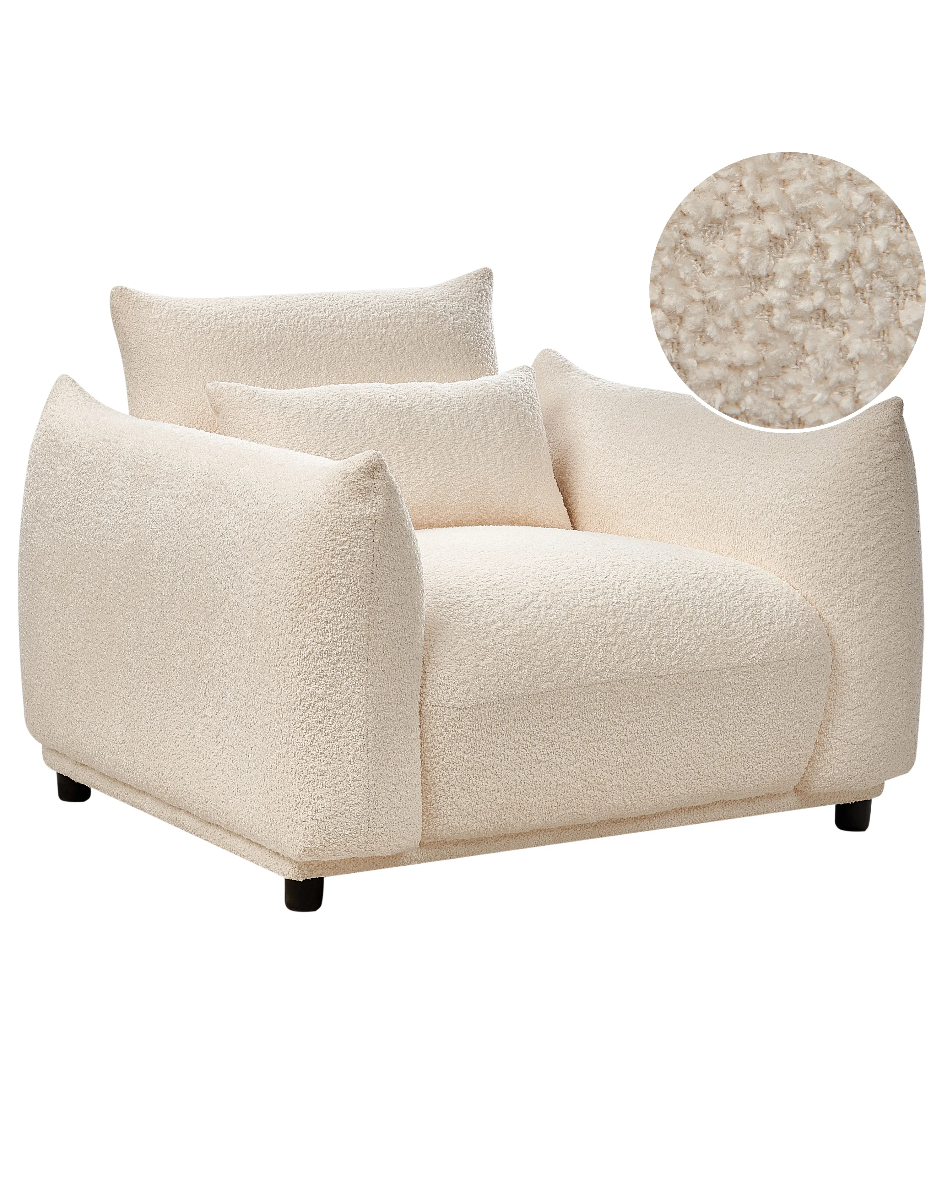 Fauteuil JAMSA Bouclé Gebroken wit