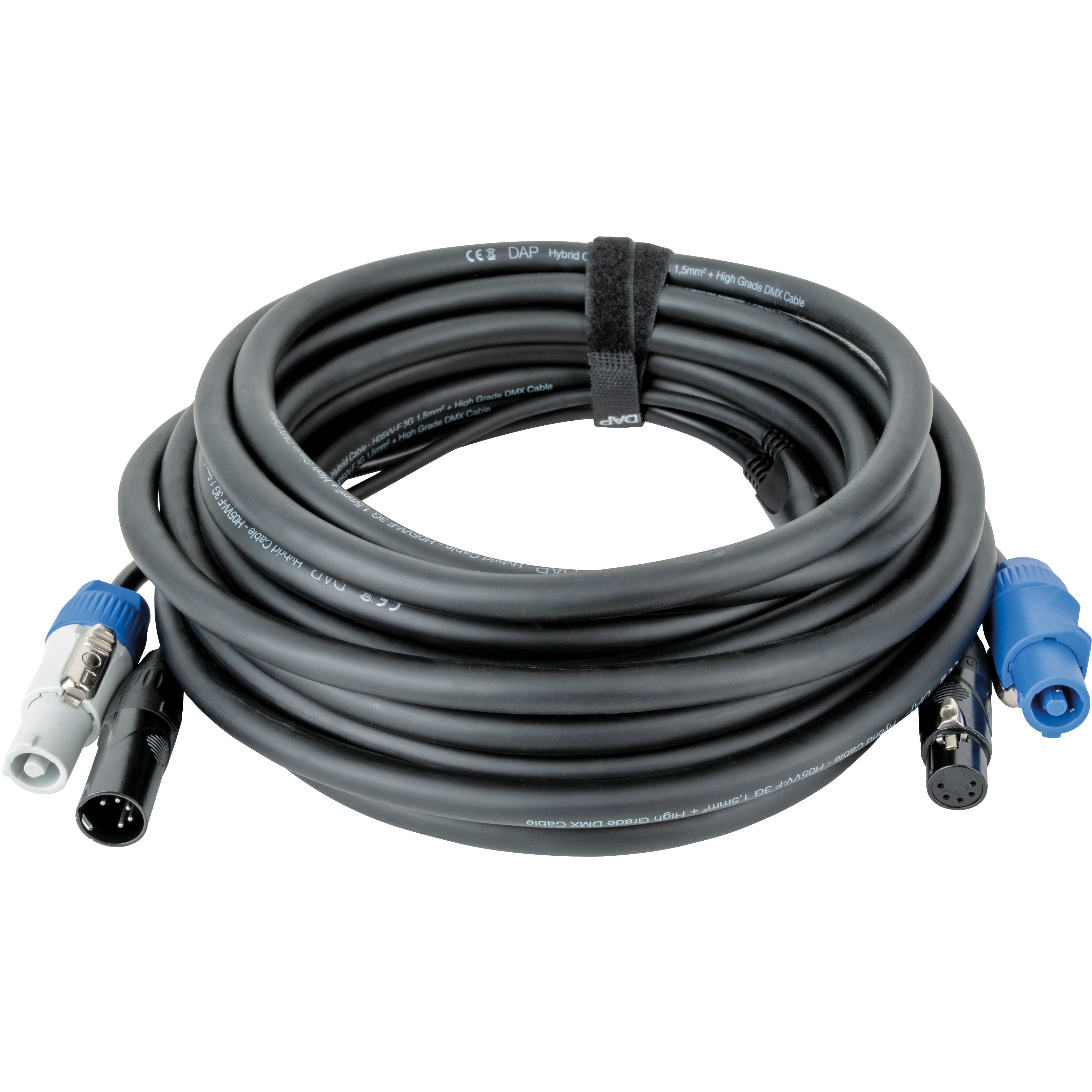 DAP FP21 Hybrid Cable 10 m DMX/stroomkabel Power Pro & 5-pins XLR