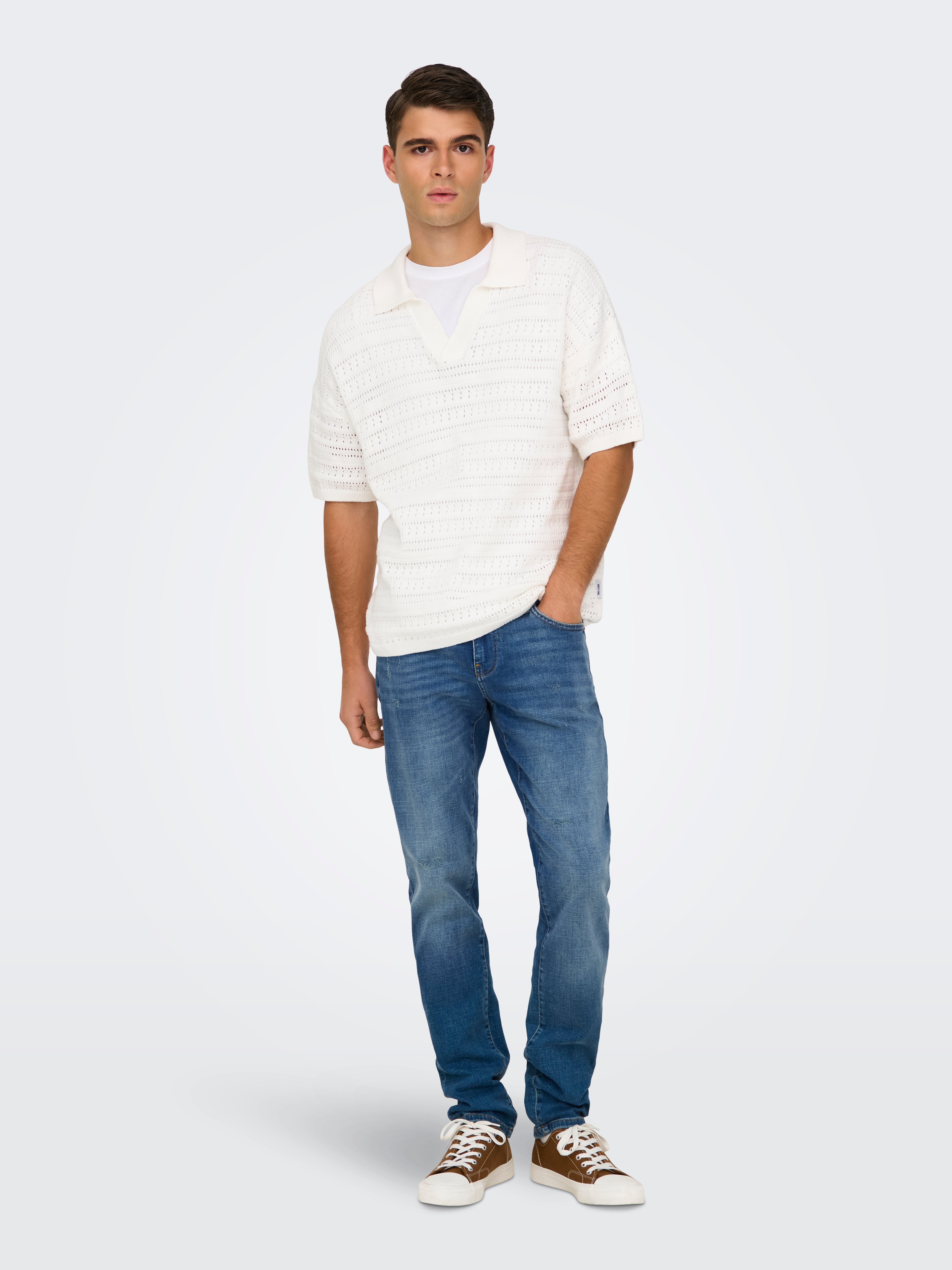 ONSLOOM Niedrige Taille Slim Fit Jeans Light Medium Blue Denim