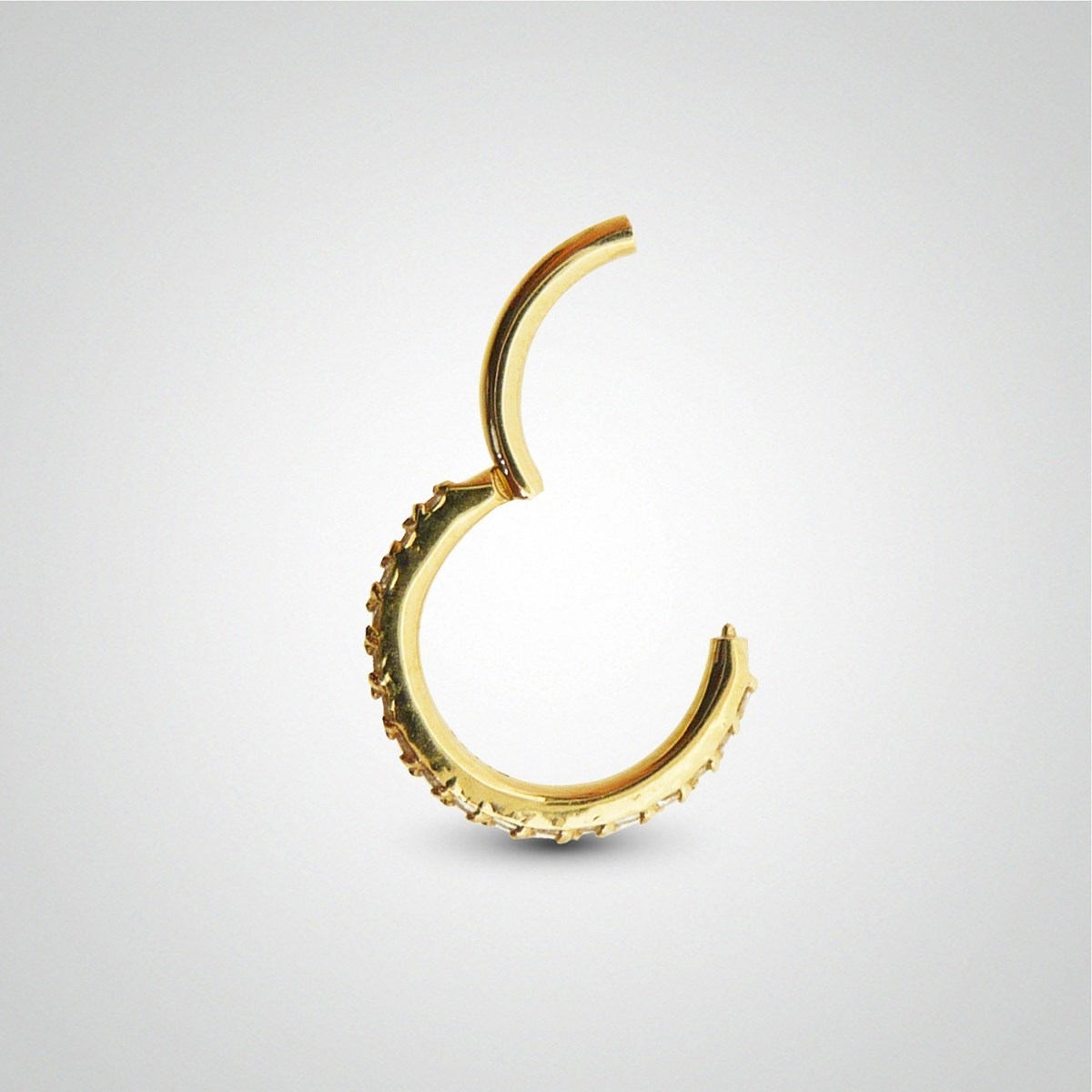 Anneau conch : clicker en or jaune avec cristaux de Swarovski