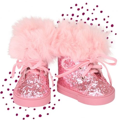 Götz poppenlaarzen roze glitter - m en xl