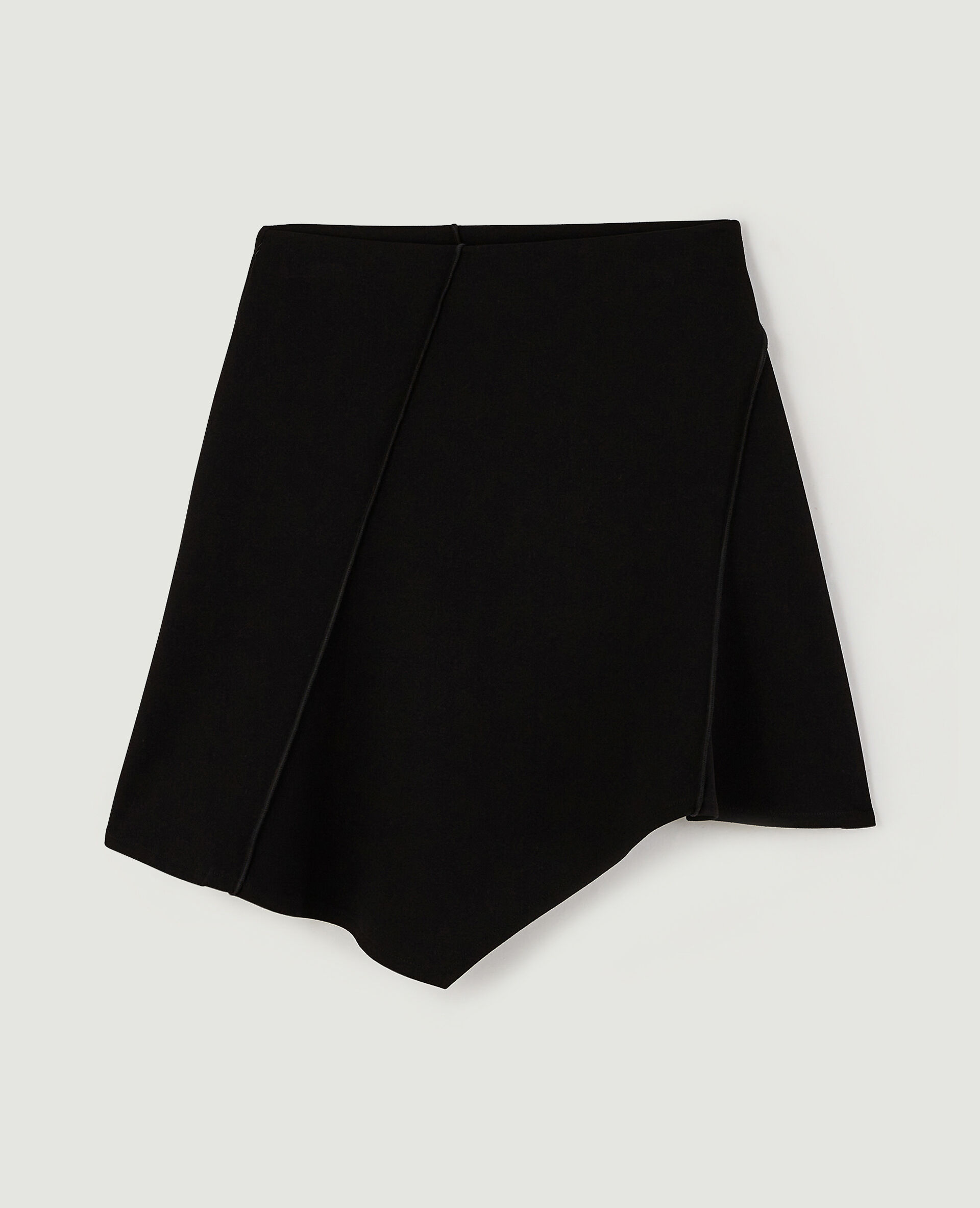 Jupe courte patineuse et asymétrique - Noir