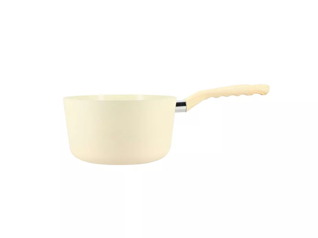 Menastyl - Casserole 20cm Colorama Creme- En Aluminium - Revetement Antiadhesif En Ceramique