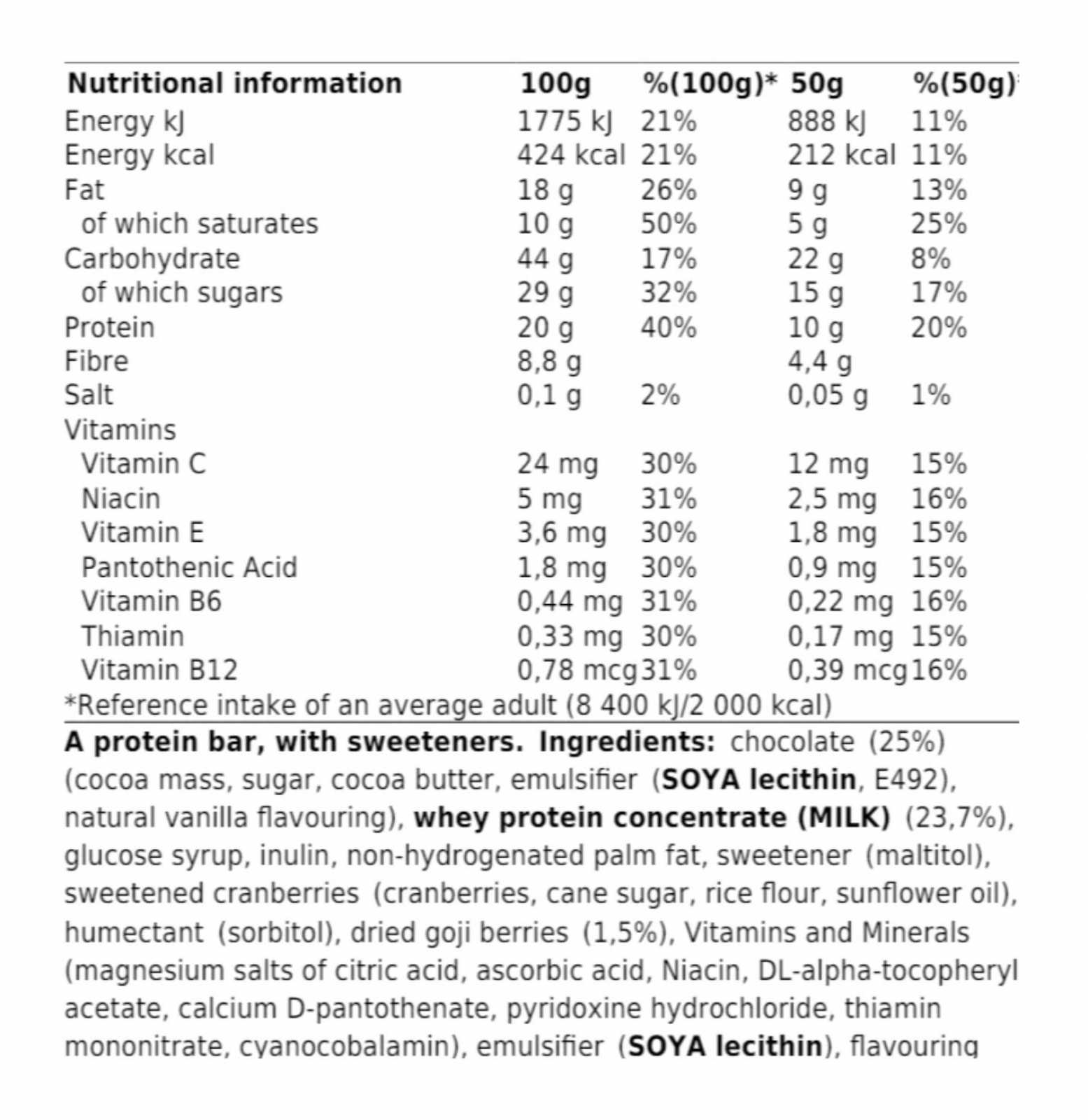 Barra de Proteína Sante Go On! 50g
