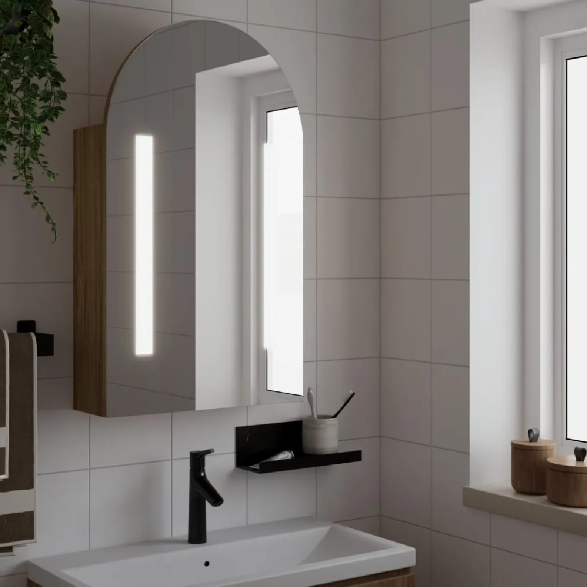 VidaXL Armoire de Bain Lumière LED