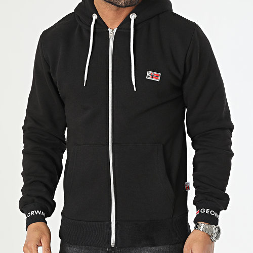 Sweat Zippé Capuche Noir