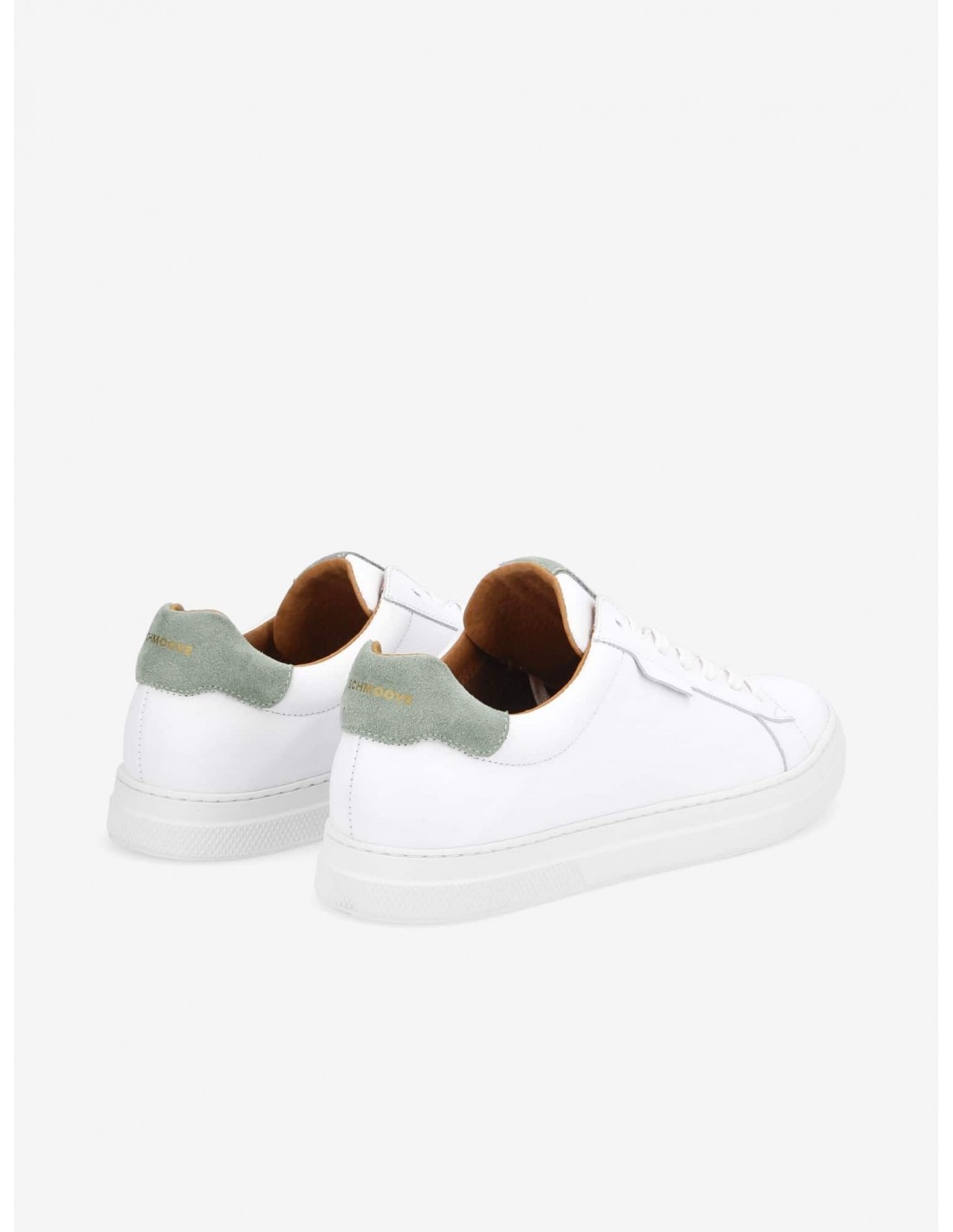 schmoove Baskets de ville homme spark clay cuir blanc/gris