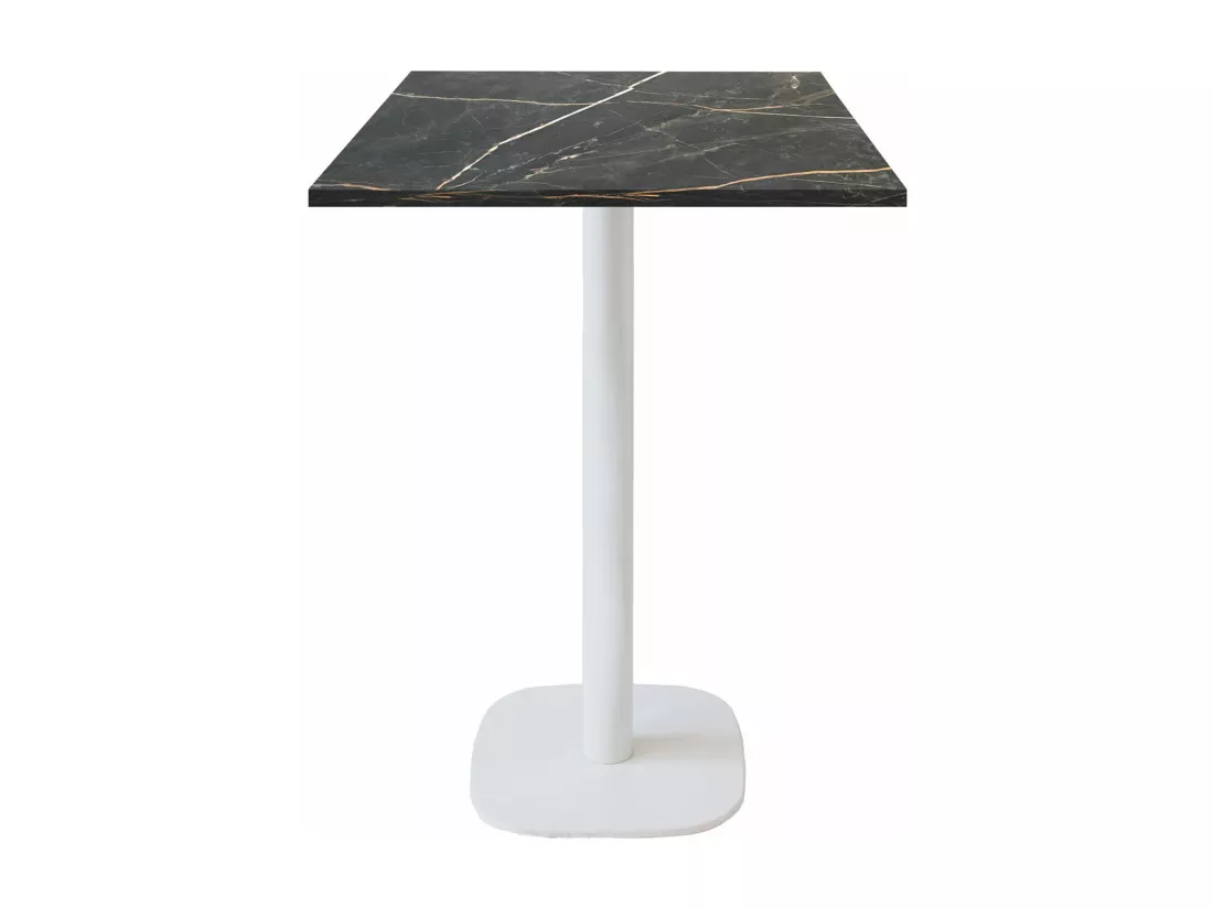 Mange-debout 60 x 60 cm - modèle Round pied blanc marbre samas