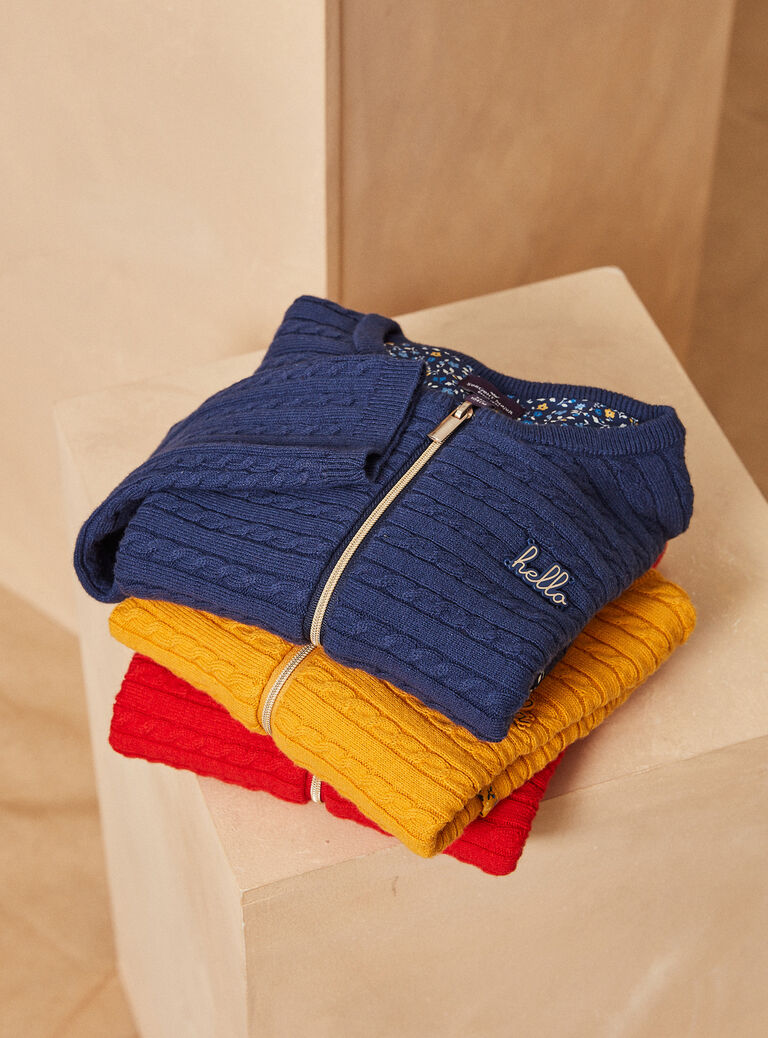 Gilet à manches longues bleu marine