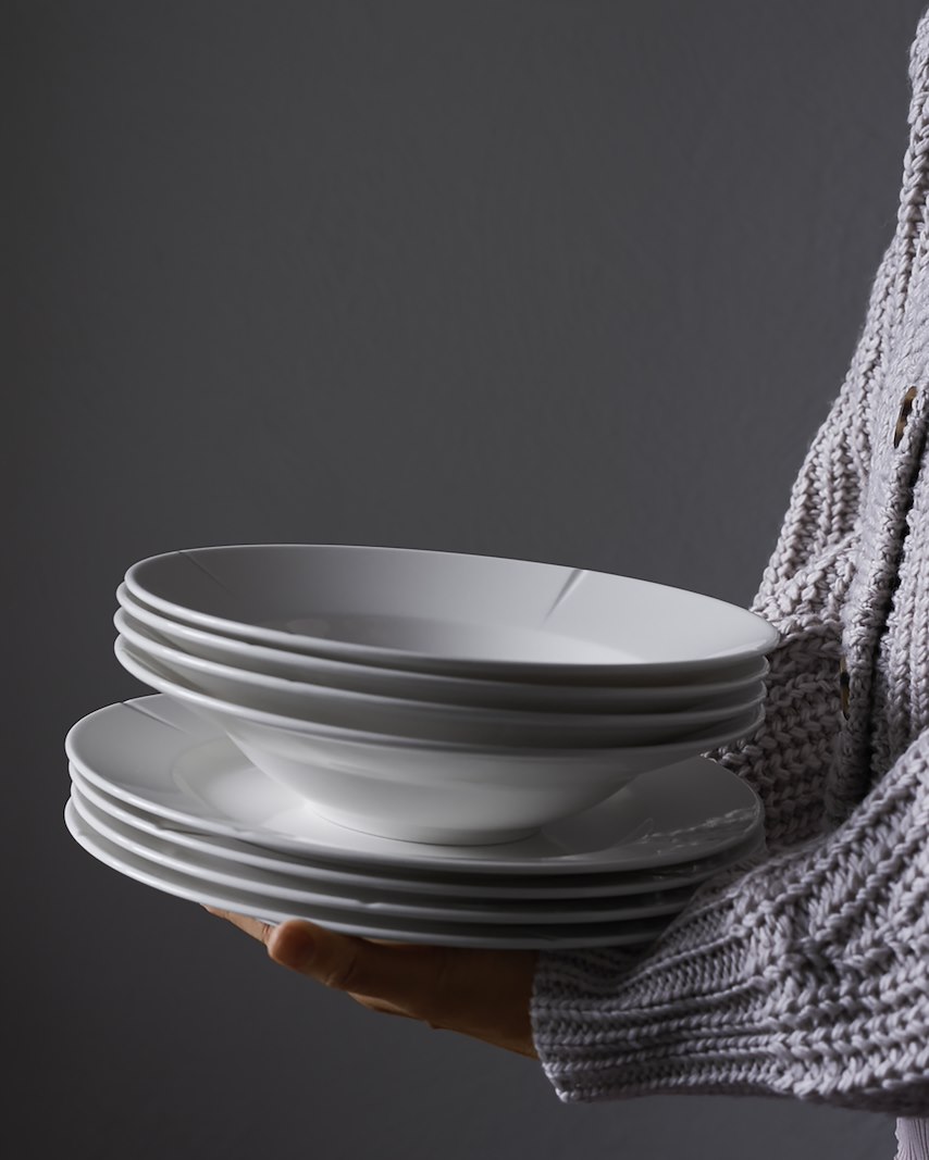 Grand Cru dyp tallerken Hvit porselen. Ø25 cm