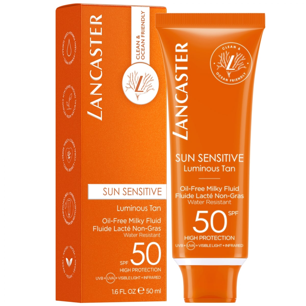 Lancaster Sun SensitiveFluide Lacté Non-Gras Visage SPF50