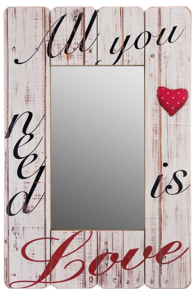 Wandspiegel All you need is love - Holzoptik - 40x60 cm