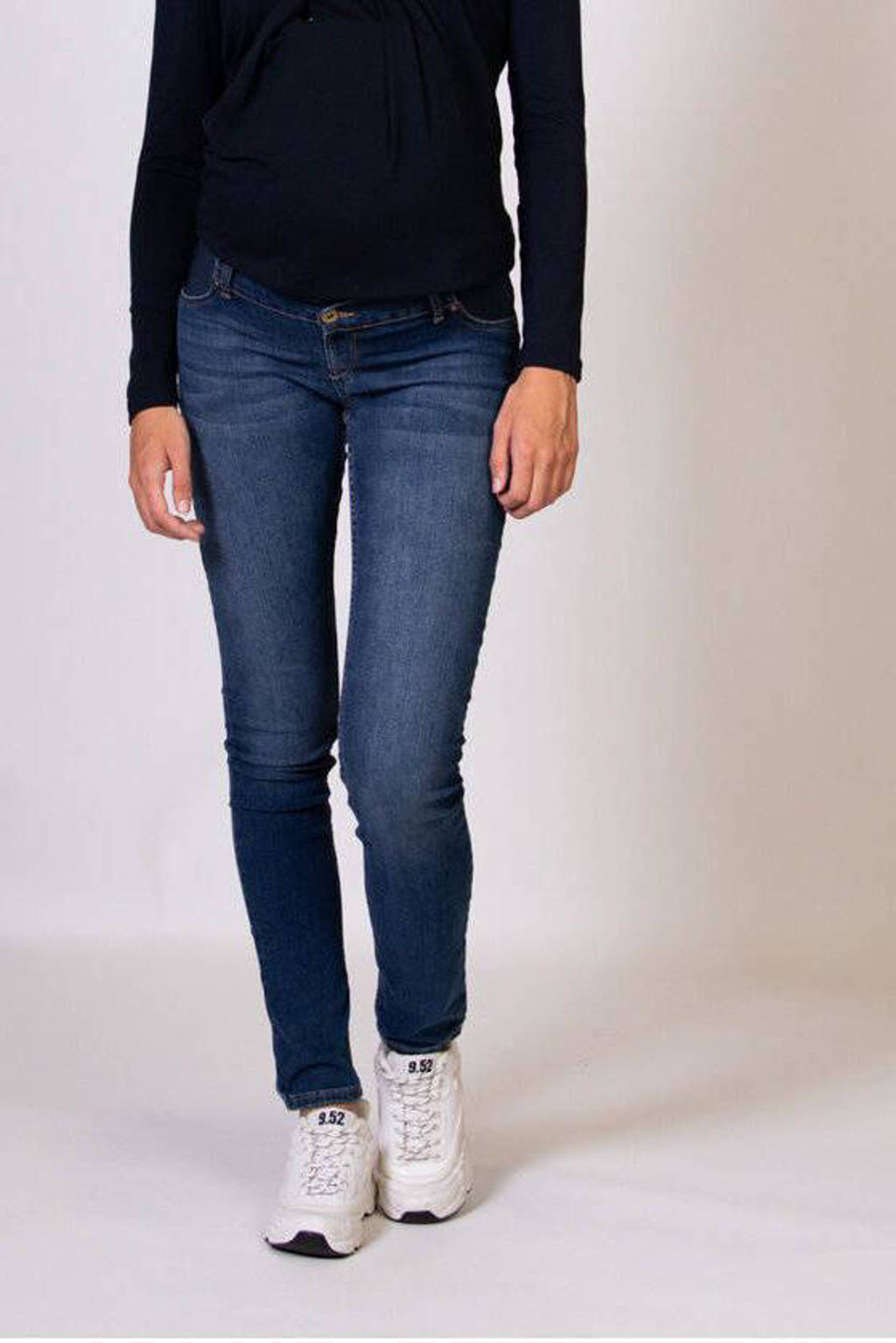 LOVE2WAIT low waist zwangerschaps skinny jeans stone wash