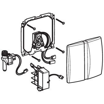 Geberit Basic urinoir stuursysteem infrarood netvoeding 16x16cm voor frontbediening alpien wit