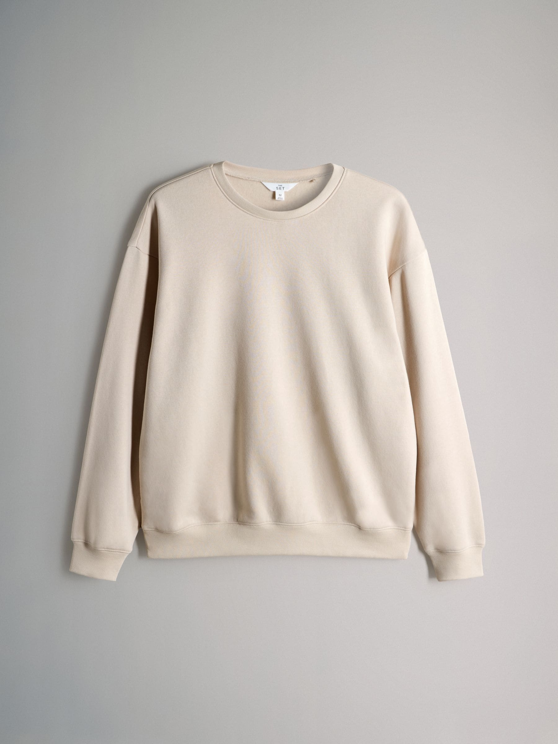Chocoladebruin/Taupebruin/Crème - The Set set van 3 ruimvallende sweatshirts met ronde hals