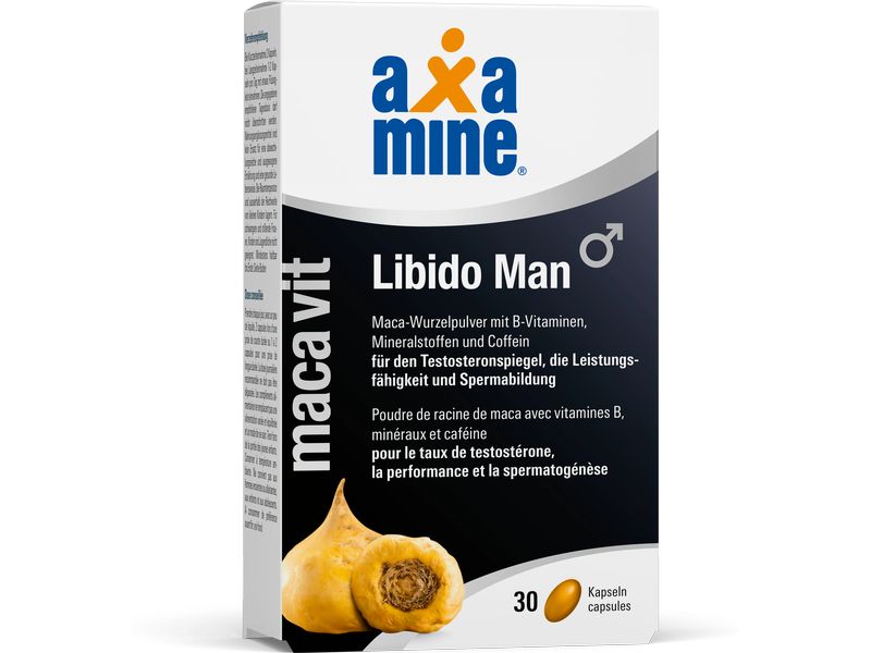Axamine macaVit Libido Man 30 Kapseln Nahrungsergänzungsmittel mit Maca-Wurzel-Pulver