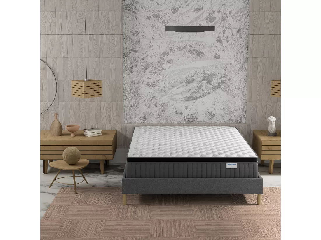 Matelas 160x200 cm - Ressorts ensachés et mousse mémoire de forme-Épaisseur 30cm