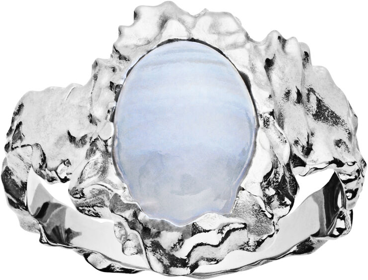 Maanesten Gudinde Ring Blonde Agat Silver